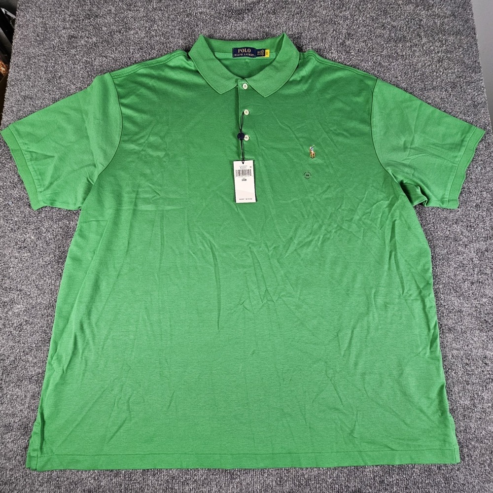 Polo Ralph Lauren Big Mens Polo Shirt 3XB Short Sleeve Cotton Pullover Green New